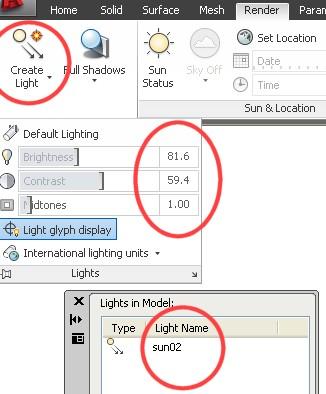 Achtung: Währende der Eingabe ist das Default- Licht zu deaktivieren und das Distanz-Licht zu aktivieren! Im Menüpunkt Shadows (neben Create Light) ist der Schatten einzuschalten.