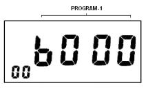 Das LCD zeigt b000 an. Drücken Sie den Mode Knopf, um das gewünschte Programm auszuwählen b000,b001, b002, b003, b004 4.