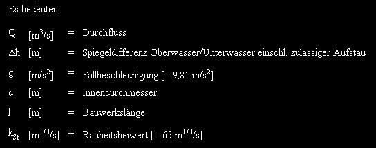 Bemessung von Rohrdurchlässen nach der RAS-Ew Aufstauberechnung nach der DIN 19661 1 Z = (1,5 x Reibungszahl x L/D) x