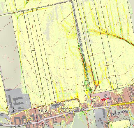 Schlagteilung durch Fruchtartenwechsel zur Erosionsminderung auf Ackerfläche (EROSION-3D-Simulation,10-jährl.