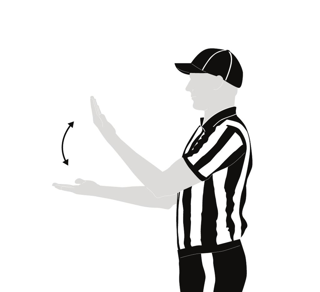 Goalline Mechanics Zeichen Hände vor dem Körper auf und ab bewegen.