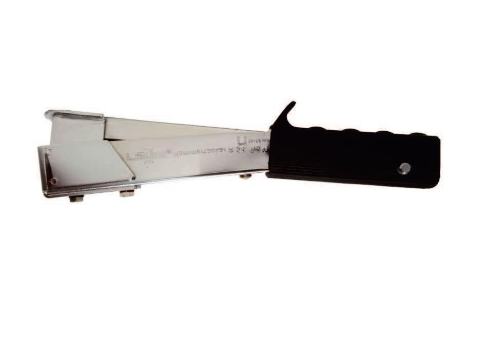 Heftklammern mit einer Schenkellänge von 6 bis 10 mm können mit diesem Hammertacker verwendet werden.