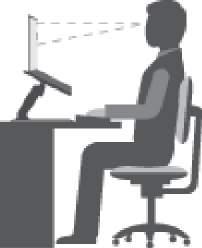 Allgemeine Sitzhaltung: Wenn Sie während des Arbeitens Ihre Sitzhaltung gelegentlich geringfügig ändern, können Sie körperlichen Beschwerden vorbeugen, die durch langes Arbeiten in derselben Position