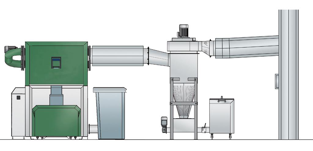 Zyklon und Antriebstechnik... Darstellung eines BioFire Anlagenaufbaues 4 ROHGAS EINTRITT A 6 7 ROHGAS AUSTRITT B C D 1 3 2 6 1. Fallschacht mit Rückbrandschutzeinrichtung (RSE) 2.