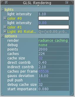 4 Implementationsdetails Abbildung 4.7: GUI points Die Anzahl der Oberflächenpunkte. Eine Änderung wird alle Punkte neu erstellen. caches Die Anzahl der Caches pro Achse, d.h. die maximale Anzahl ergibt sich aus caches caches.