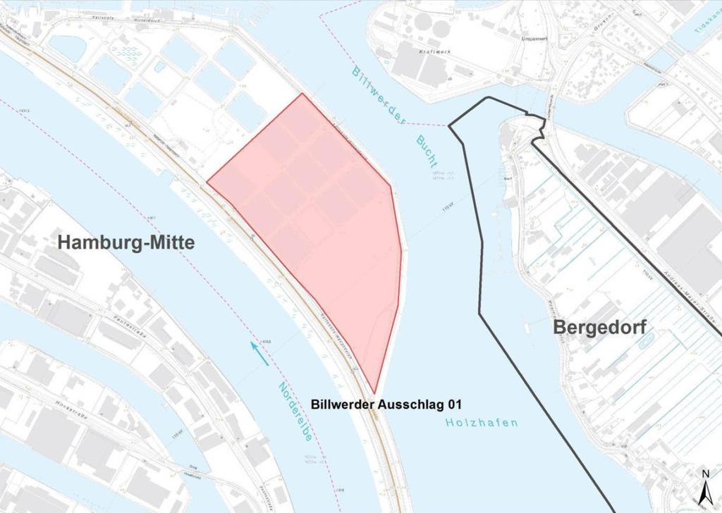 Hamburg-Mitte Billwerder Ausschlag 01 Abbildung 3: Monitoringfläche Billwerder Ausschlag 01 im Bezirk Hamburg-Mitte. Hintergrund: DK5, Landesbetrieb für Geoinformation und Vermessung (LGV), Hamburg.