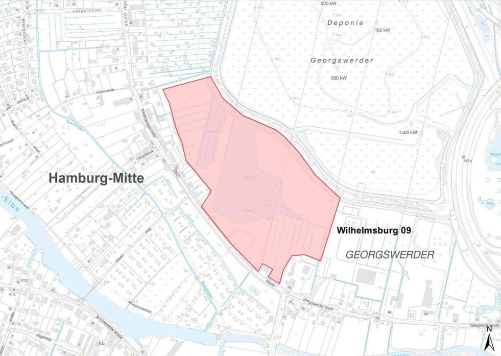 Hamburg-Mitte Wilhelmsburg 09 Abbildung 17: Monitoringfläche Wilhelmsburg 09 Geoinformation und Vermessung (LGV), Hamburg. im Bezirk Hamburg-Mitte.