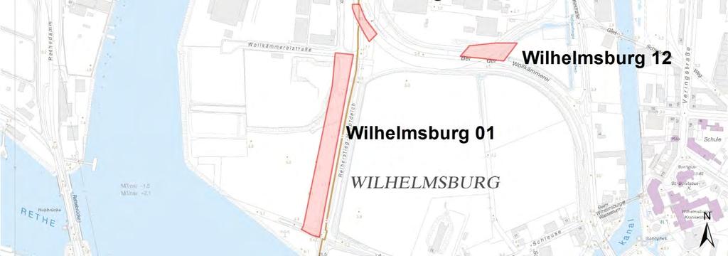 Wilhelmsburg 15: Bei der Wollkämmerei / nördlich Industriestraße Kurzbeschreibung: Straßenbegleitgrün mit krautiger Vegetation und vielen offenen Bodenstellen an der Stelle, wo die Schienen die