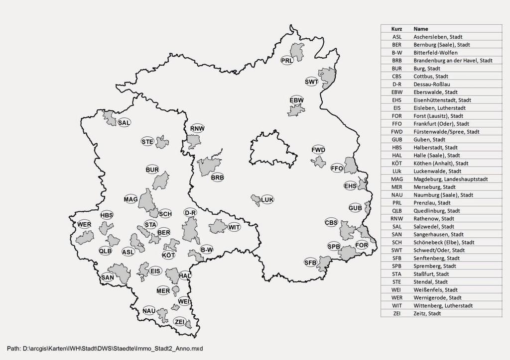 Analysierte Determinanten und Datenquellen Abrissquote in WE (nur auf Gebietsebene) Aufwertungsintensität in (nur auf Gebietsebene) Baustruktur / Gebietstyp Marktanteil Wohnungswirtschaft Stadtumbau