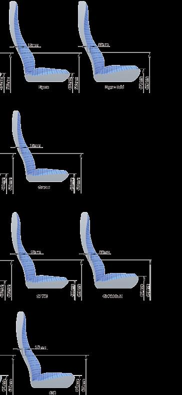 Der sehr dünne Rücken lässt eine maximale Beinfreiheit für den Passagier zu und bietet dennoch einen hohen Sitzkomfort.