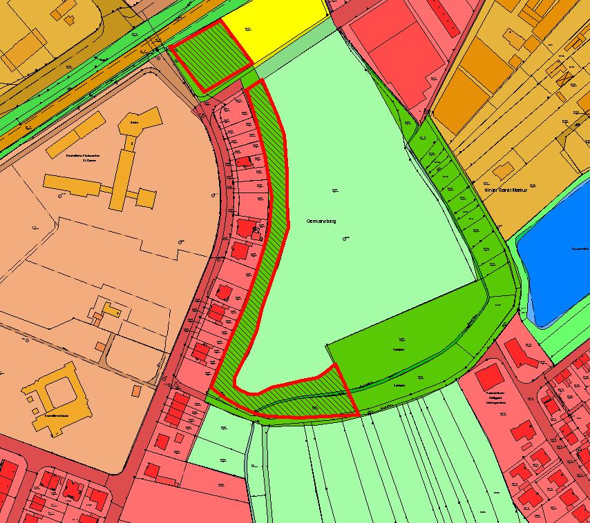 25. Am Germansberg Bebauungsplan Nr. 061 Gesamtfläche ca. 8.200m² Ausgleichmaßnahmen nach 9 Abs.1 Nr.