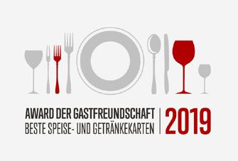 Januar 2019 sind Gastronomen aufgerufen, sich mit ihren Speise- und Getränkekarten um den Award der Gastfreundschaft bei der GEVA Gesellschaft für Einkauf, Verkaufsförderung und Absatz von Gütern mbh