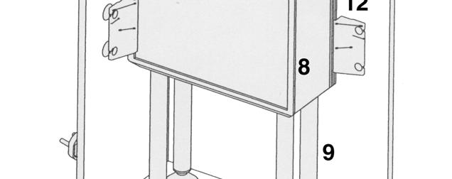 Fig. 4: Mounting of the Turboflotor I 400 in the aquarium with pipes, feet and rubber suckers. Please refer to Fig. No. 1 for numbers.