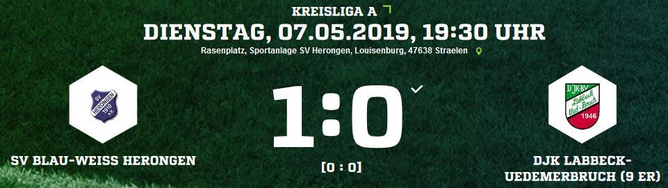 SV Blau-Weiß Herongen - DJK Labbeck/Uedemerbruch 1:0 (0:0).