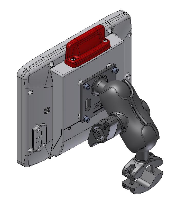 4.4.5. RAM Mount kurz, 2.25 (1 Arm 130 mm / Rohrbefestigung) Diese Halterung dient zur Befestigung des Terminals an Rohren.