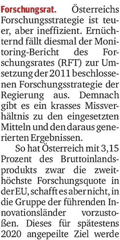 Kurier Gesamtausgabe 06/06/2018 11 MONITORINGBERICHT Mehr Geld bringt nicht mehr Innovation: Österreich bei Forschung nur Mittelmaß Österreichs Forschungsrat.