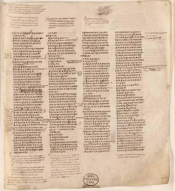 Universität und Öffentlichkeit 123 Die älteste Bibel der Welt jetzt virtuell erlebbar Der Codex Sinaiticus ist online Der Codex Sinaiticus, von dem die Universitätsbibliothek Leipzig 43 Blätter