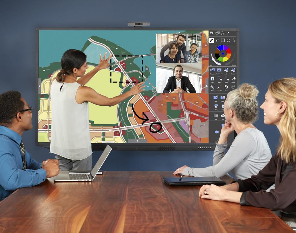 Wählen Sie Mondopad Ultra für Videokonferenzen, Whiteboard-Funktion, Datenaustausch und mehr - alles auf einer nahtlos integrierten Plattform.