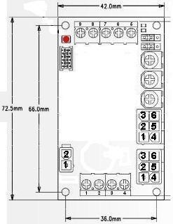 Aufbau des C2-10: PIN 1: Aktor + PIN 2: Control: Common (GND) PIN 3: Control Rev/IN PIN 4: Aktor - PIN 5: FAULT IN/OUT PIN 6: Control Fwd/OUT Anschluss für einen Hall Sensor Die fettgedruckten Zahlen