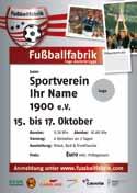 Logointegration von lokalen Sponsoren) Fußballfabrik stellt zur