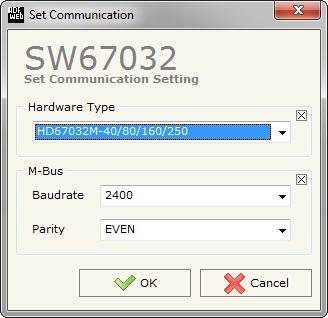 2:Set Communication Parameter Hardware Type Baudrate Parity IP-Adresse Subnetzmaske (nur bei HD67032-B2) Gateway (nur bei HD67032-B2) Beschreibung Hier wählen Sie Ihr Gerät aus.