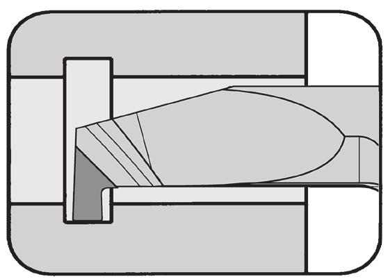 Bohrung-Drehen Boring and Profiling 105 Bohrungs-Ø ab Bore Ø from 5 mm Stechbreite Width of groove 1 mm CVD-Diamantbestückt CVD Diamond