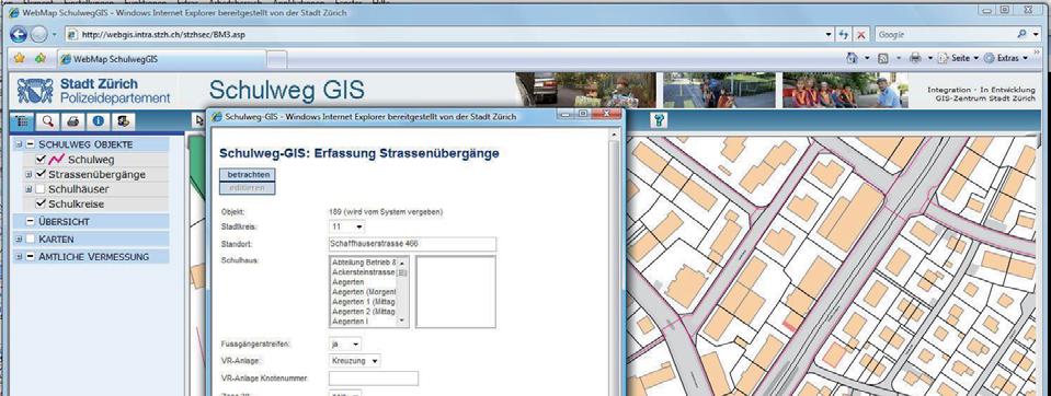 Anwendung 3: Stadt Zürich SchulwegGIS-Erfassungsmaske.NET IIS 6.0 / 7.