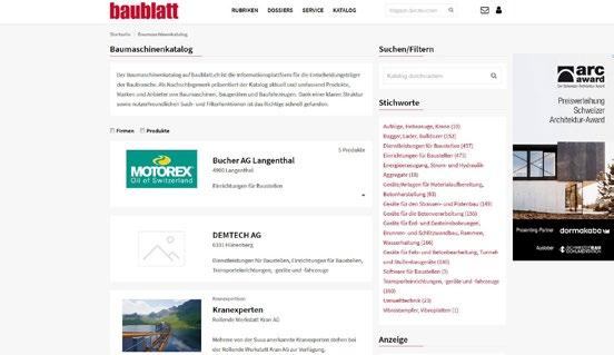 Baumaschinenkatalog Online Charakteristik Sprache Deutsch Pakete Basis, Midi, Maxi Kontakt