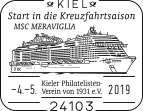 209 Blank Gedenkblatt Kreuzfahrer im Kieler Hafen, (Abb.