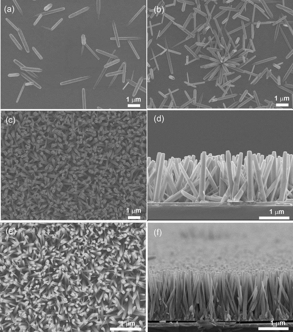 4 Zinc Oxide Nanowires for Piezoelectric Applications at 108 mm/min was enough to create a homogeneous seed-layer, however, relatively thick ZnO nanowires with intermediate density were grown.