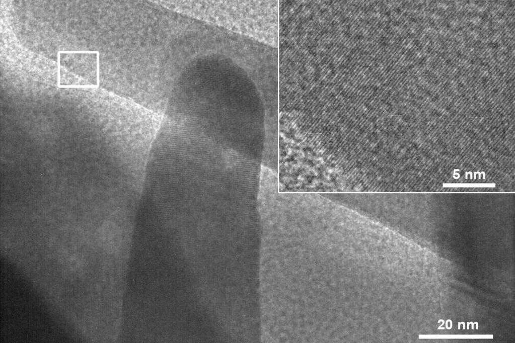 4 Zinc Oxide Nanowires for Piezoelectric Applications Figure 4.10 HRTEM image of two ZnO nanowires.
