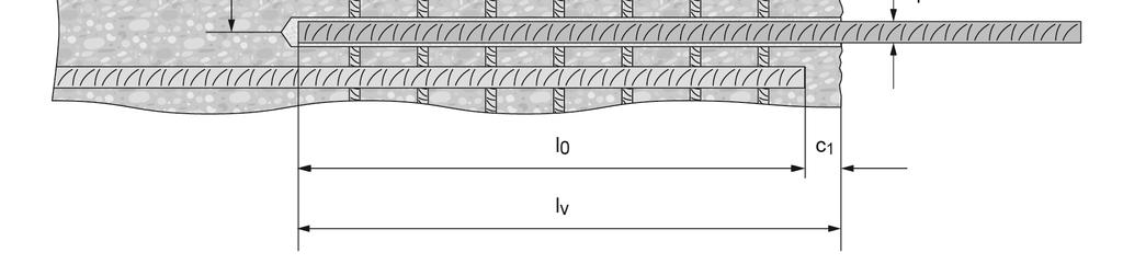 *) Ist der lichte Abstand der gestoßenen Stäbe größer als 4 ϕ, so muss die Übergreifungslänge um die Differenz zwischen dem vorhandenen lichten Stababstand und 4 ϕ vergrößert werden.