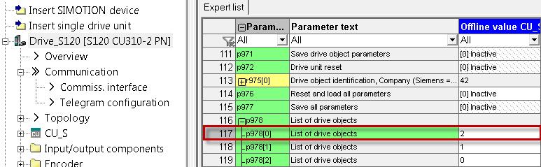 ein. 7. Mit Modbus TCP adressieren Sie immer das erste Antriebsobjekt aus der Liste der Antriebsobjekte (p0978[0]).