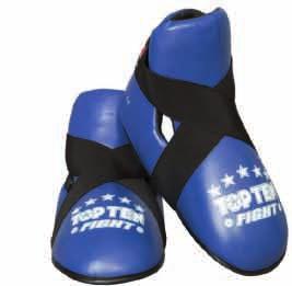 Kickboxing Fußschutz (22) Standard Manus (22) Fußschutz gefüllt mit vorgeformten IMF Schaumstoff, Oberfläche aus PU/PVC Kunstleder, Fußschlaufen und Klettband.