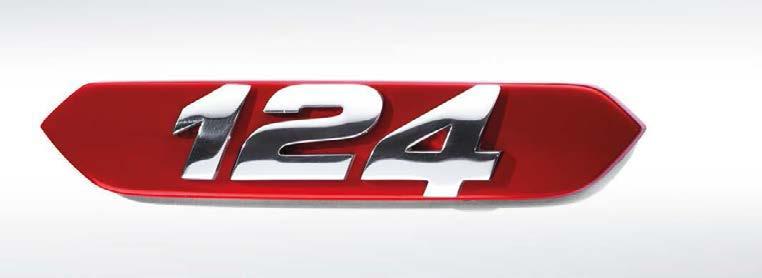BADGE 124 Roter Badge mit silbernem Logo für den