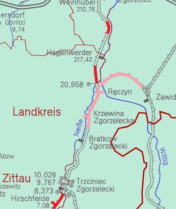 SPNV - Hochwasserschaden Starkregen führte zu z.t. großen Schäden an der Infrastruktur an der Strecke Görlitz Zittau In Folge dessen ist die Strecke seit August 2010 gesperrt.