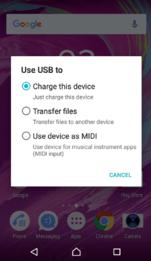 USB-Verbindungsmodus Sie können den Verbindungsmodus Dateien übertragen zum Verwalten von Dateien und Aktualisieren der Gerätesoftware verwenden.