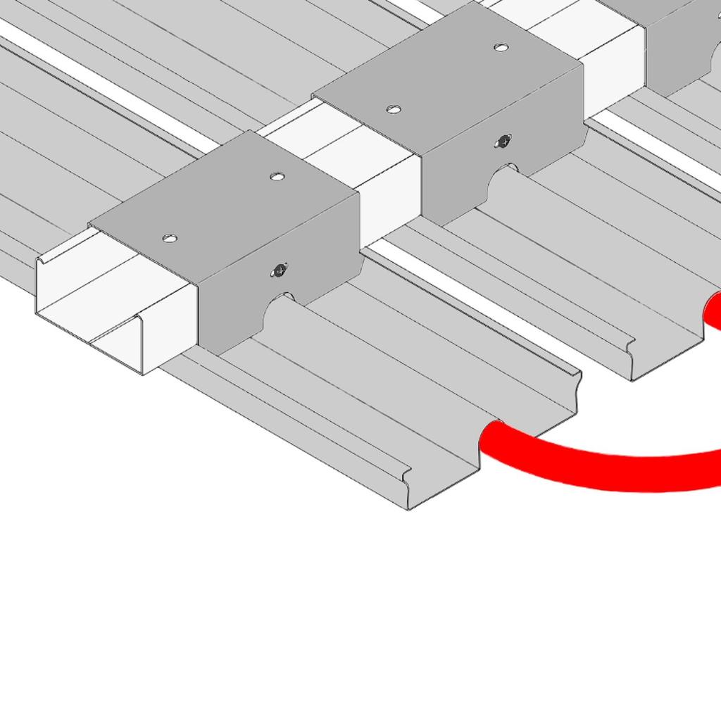 Bild 03 Detail: Montage KlimaSan-Profil / Alu-Verbundrohr - Heizkreise nach hydraulischer Auslegung einteilen & Verlauf der Rohre festlegen (500 mm Überlänge bei Heizkreisverteiler für Vor- &