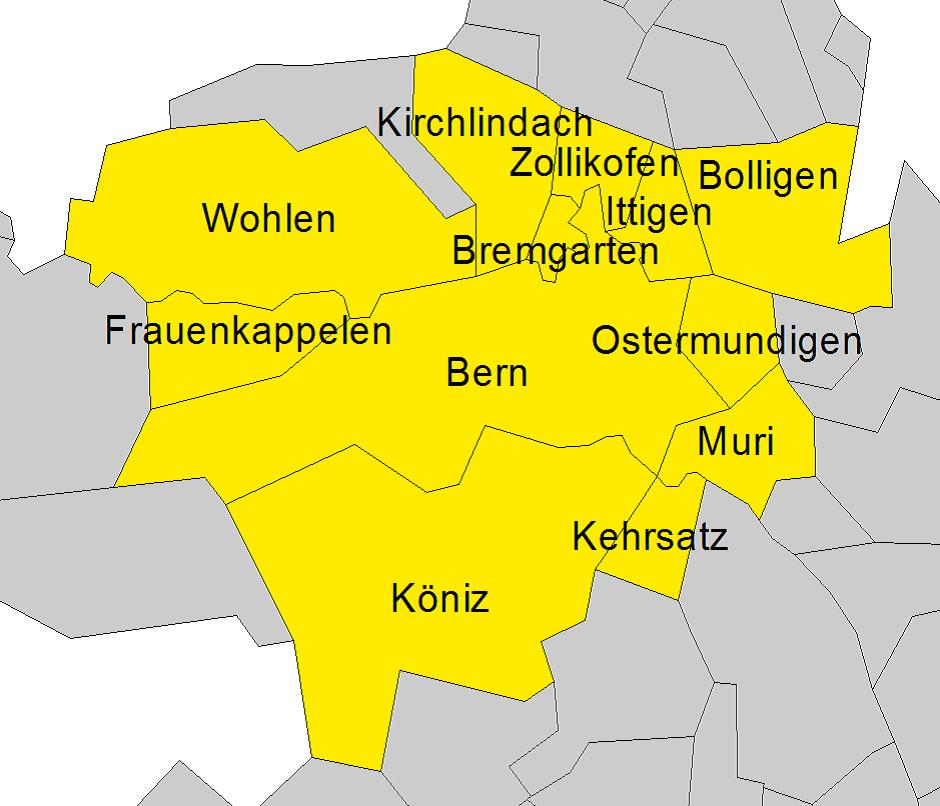 Ausgangslage Vision der Grossstadt Bern Die 12 Gemeinden der Stadtregion Bern bilden heute einen logischen Handlungsraum, dem jedoch ein gemeinsames organisatorisches und demokratisches Fundament