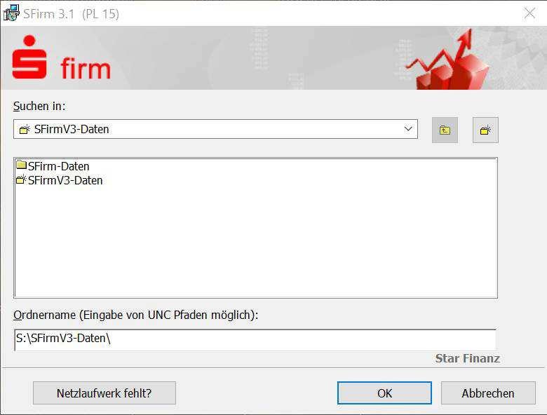 Nach Auswahl des Netzwerklaufwerkes im oberen Teil dieses Fensters legen Sie nun einen neuen Ordner für SFirm 3.1 an.