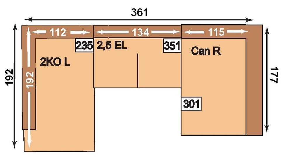 Nr. Artikel Bild Beschreibung Kombinationen 1 2KOL-2,5EL-CANR 2-Sitzer Kombielement mit Anstellhocker links;