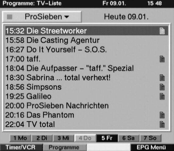 > Um einen aktiven Timer abzubrechen, schalten Sie den Digital-Receiver mit der Taste Ein/Stand-by aus.