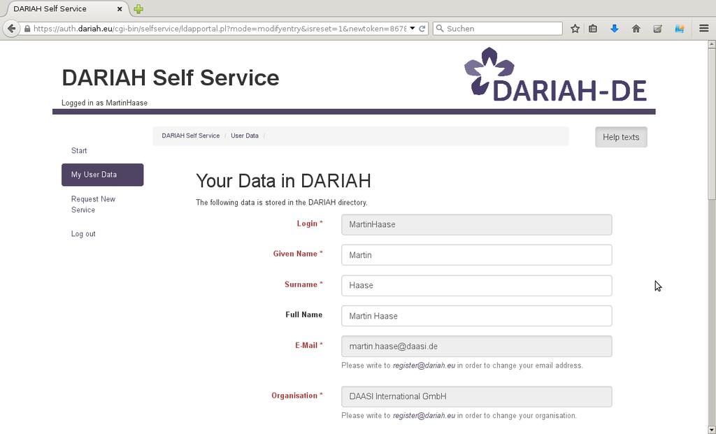 DARIAH Self-Service: