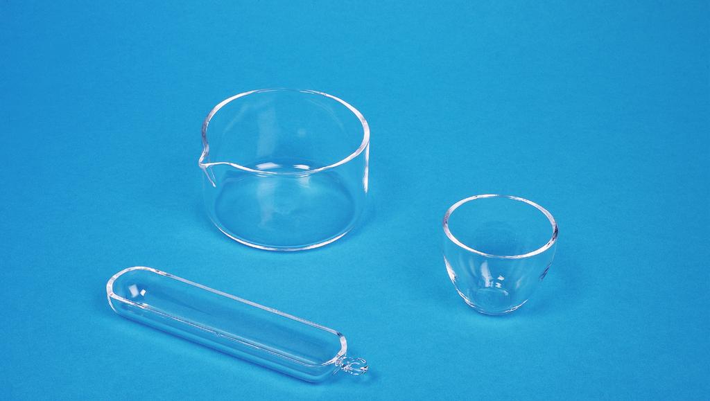 weitere Verbindungselemente Messkolben 10 Petrischalen 6 Quarzglas - Ein Werkstoff wie