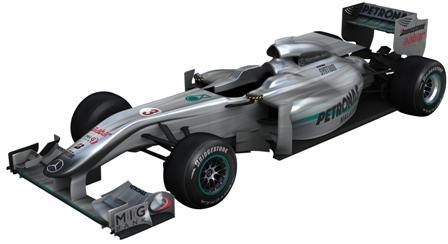 Beispiele für Designs Formel 1-Fahrzeug von Mercedes-Benz
