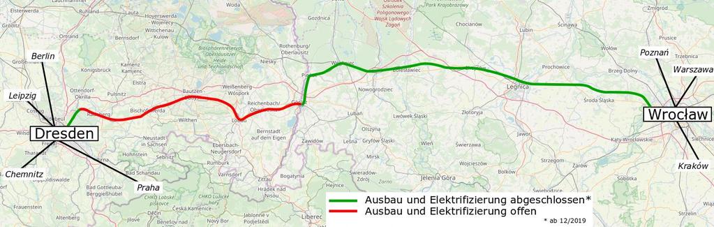- Ausbau und Elektrifizierung der Bahnstrecke Dresden - Bautzen - Görlitz - 2003: Staatsvertrag zwischen Deutschland mit Polen zum Ausbau der Ost-West- Achse Dresden - Görlitz - Wroclaw -