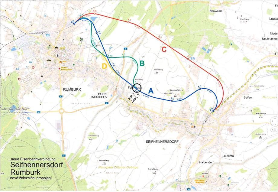 - Neubau einer 6 km langen, eingleisigen Eisenbahnstrecke zwischen D und CZ - Kostenpunkt ca.
