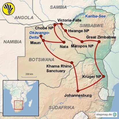 SÜDAFRIKA SIMBABWE BOTSWANA Simbabwe-Botswana-Campingsafari Wildwechsel 16 Tage Camping-Naturrundreise ab/bis