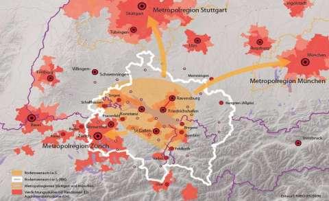 Facts zur Bodenseeregion Kapp 4 Mio. Einwohner 16 100 km² TMO/RMT Oberrhein Bodensee = Trinkwasse für 4-5 Mio. Menschen ca. 2 Mio. Beschäftige im 2.+3. Sektor 50 000 Grenzpendler BIP (2008) 186 Mrd.