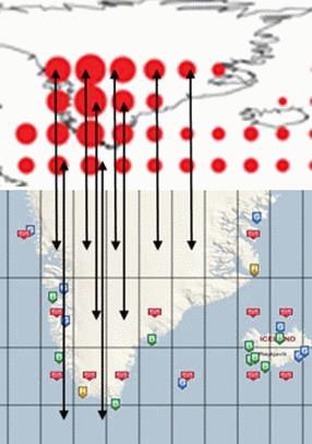 Für einige der grönländischen Messstationen gibt es Langzeit-Daten.